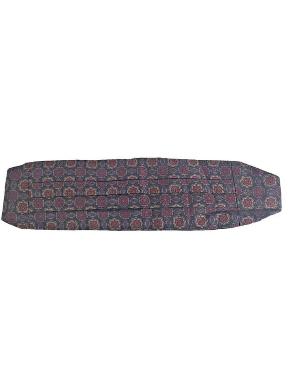 Silk Cummerbund Formal Wedding Tuxedo Medallion Pattern Lined Buckle Lock